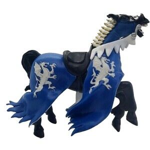 2006 PAPO Medieval Masked King Knight Dragon Horse Blue & Black
